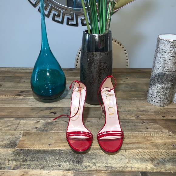 New Women Gucci Ilse Patent 110mm Sandal Orig$1495 - Picture 4 of 8